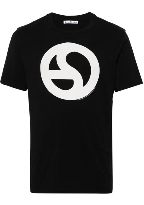 Black logo-print T-shirt - unisex